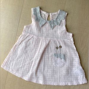 Pink dress with gray collar